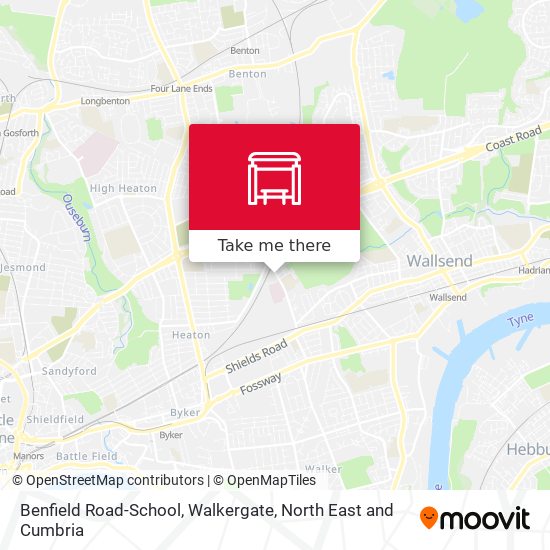 Benfield Road-School, Walkergate map