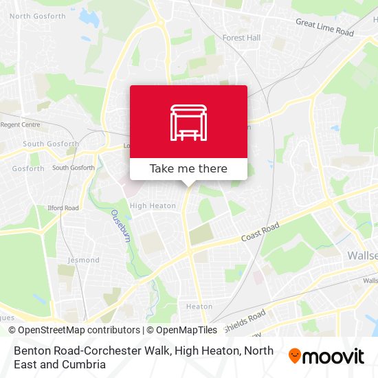 Benton Road-Corchester Walk, High Heaton map