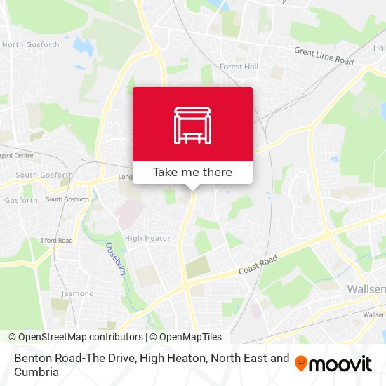 Benton Road-The Drive, High Heaton map