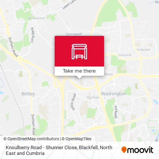 Knoulberry Road - Shunner Close, Blackfell map