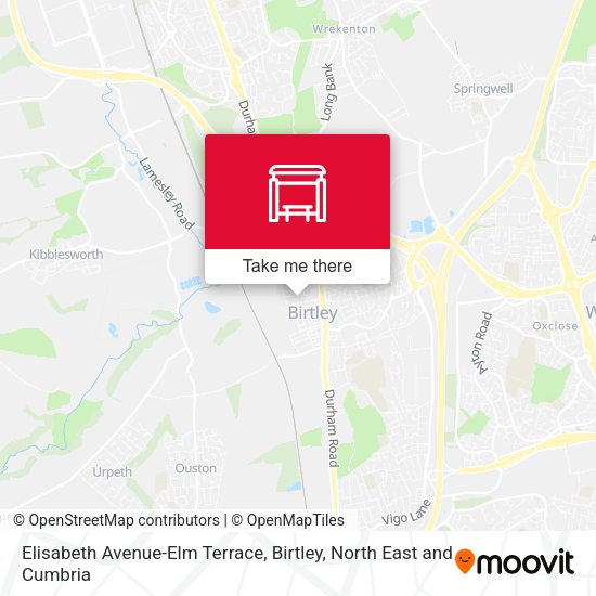 Elisabeth Avenue-Elm Terrace, Birtley map
