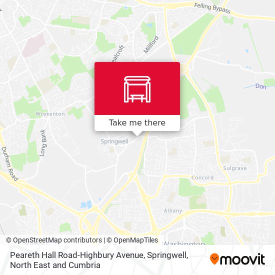 Peareth Hall Road-Highbury Avenue, Springwell map