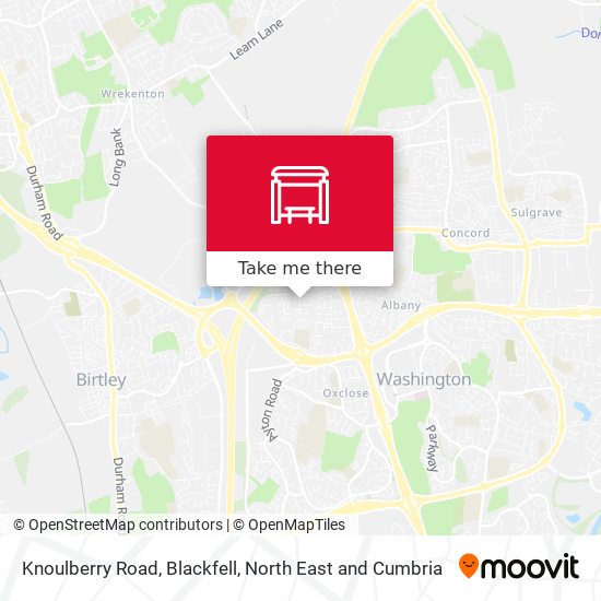 Knoulberry Road, Blackfell map