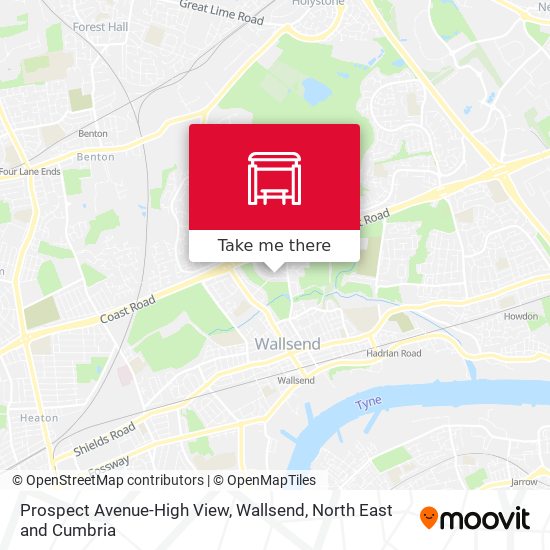Prospect Avenue-High View, Wallsend map