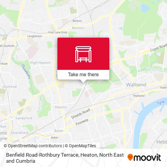 Benfield Road-Rothbury Terrace, Heaton map