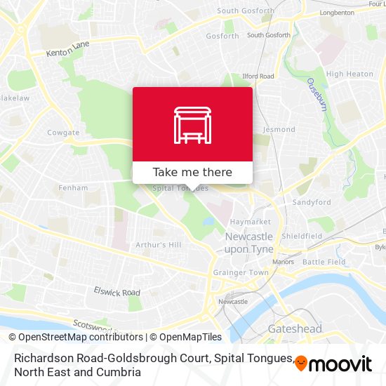 Richardson Road-Goldsbrough Court, Spital Tongues map