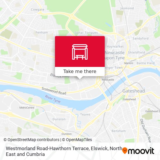 Westmorland Road-Hawthorn Terrace, Elswick map