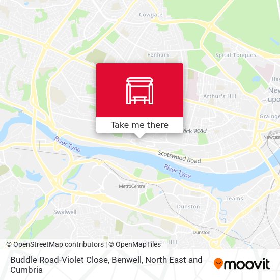 Buddle Road-Violet Close, Benwell map