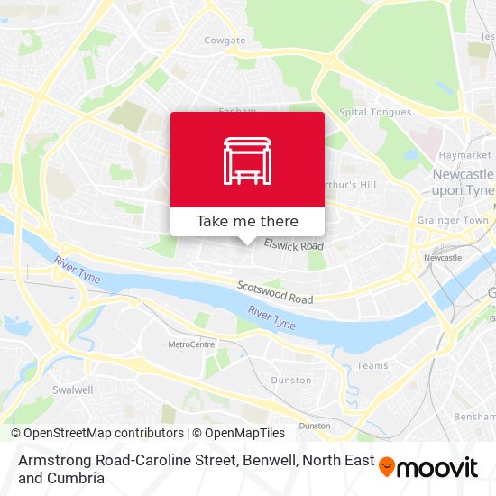 Armstrong Road-Caroline Street, Benwell map