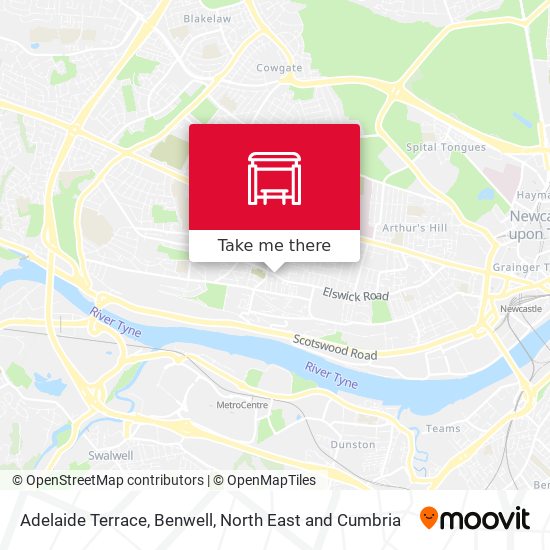 Adelaide Terrace, Benwell map