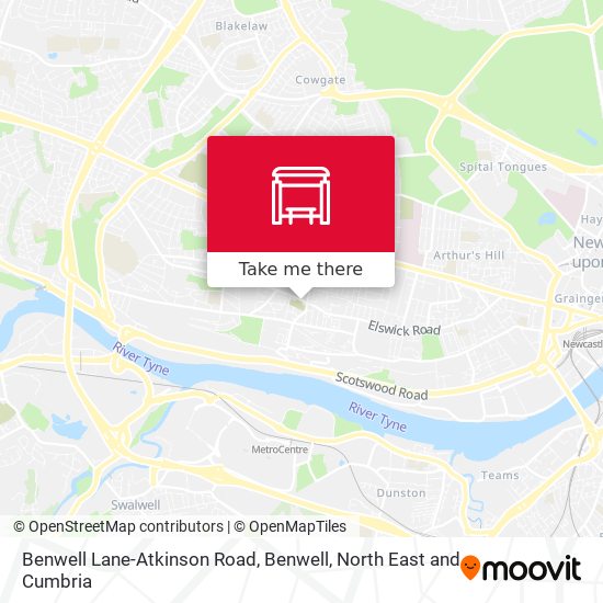 Benwell Lane-Atkinson Road, Benwell map