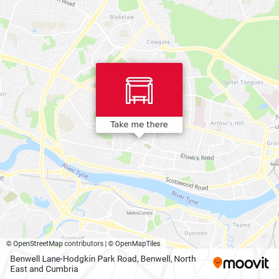 Benwell Lane-Hodgkin Park Road, Benwell map