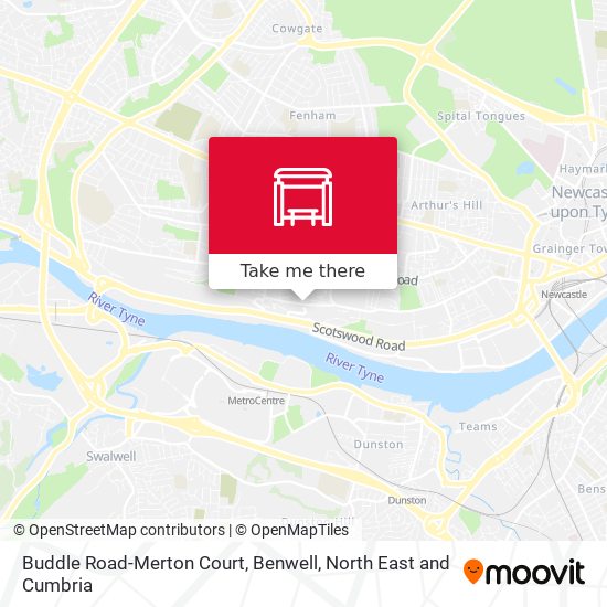 Buddle Road-Merton Court, Benwell map