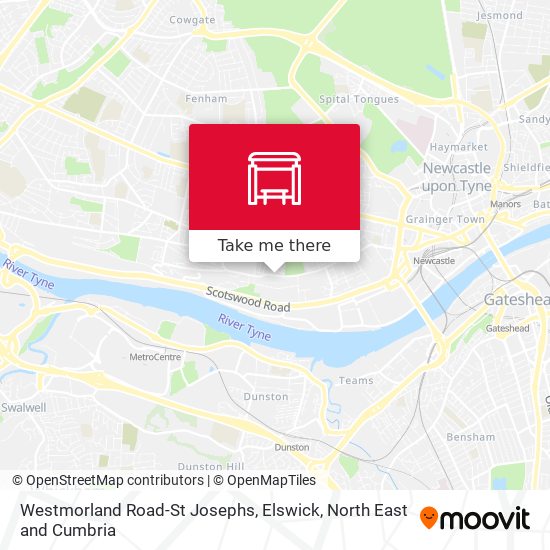 Westmorland Road-St Josephs, Elswick map