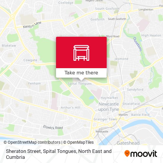 Sheraton Street, Spital Tongues map