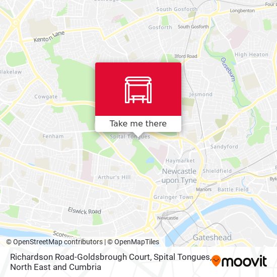 Richardson Road-Goldsbrough Court, Spital Tongues map