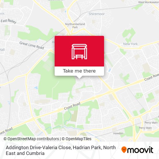 Addington Drive-Valeria Close, Hadrian Park map