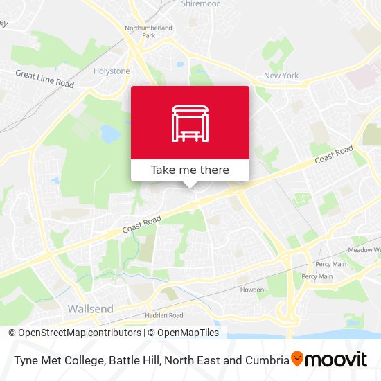 Tyne Met College, Battle Hill map