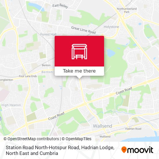 Station Road North-Hotspur Road, Hadrian Lodge map