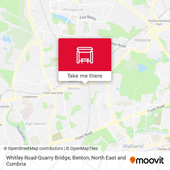 Whitley Road-Quarry Bridge, Benton map