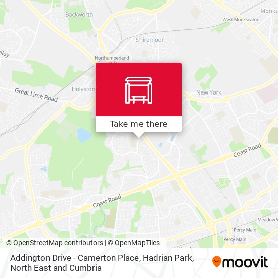 Addington Drive - Camerton Place, Hadrian Park map