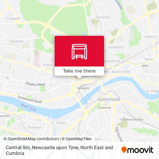 Central Stn, Newcastle upon Tyne map