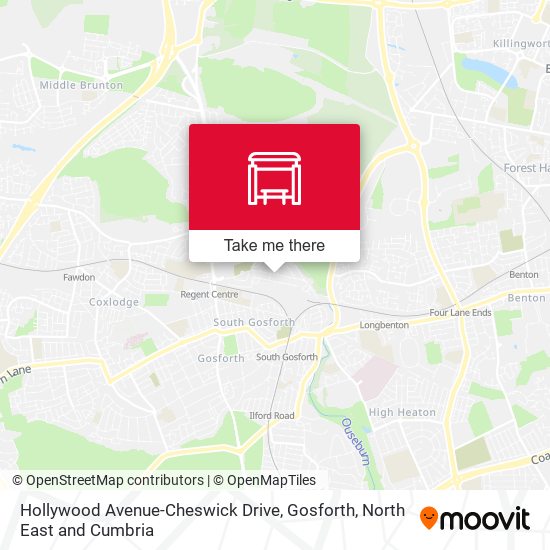 Hollywood Avenue-Cheswick Drive, Gosforth map