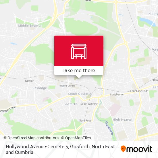 Hollywood Avenue-Cemetery, Gosforth map