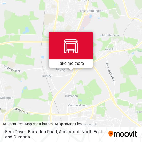 Fern Drive - Burradon Road, Annitsford map