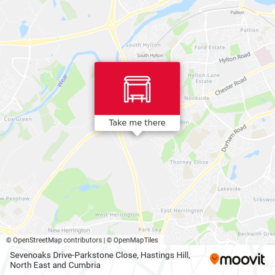 Sevenoaks Drive-Parkstone Close, Hastings Hill map