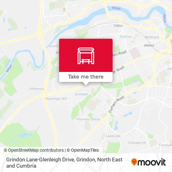 Grindon Lane-Glenleigh Drive, Grindon map