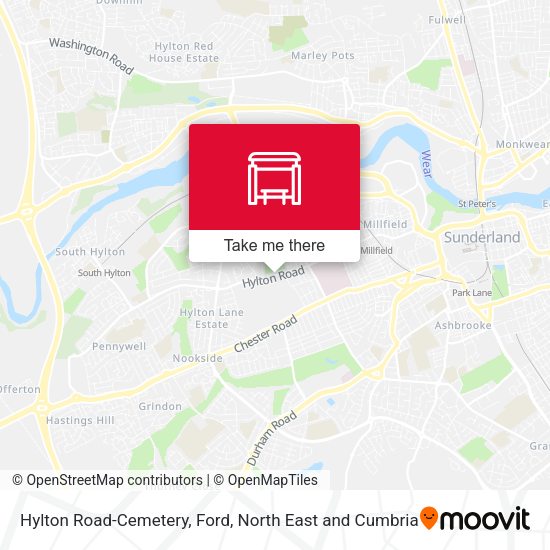 Hylton Road-Cemetery, Ford map