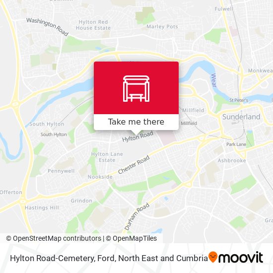 Hylton Road-Cemetery, Ford map