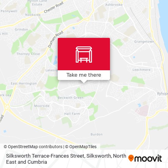 Silksworth Terrace-Frances Street, Silksworth map