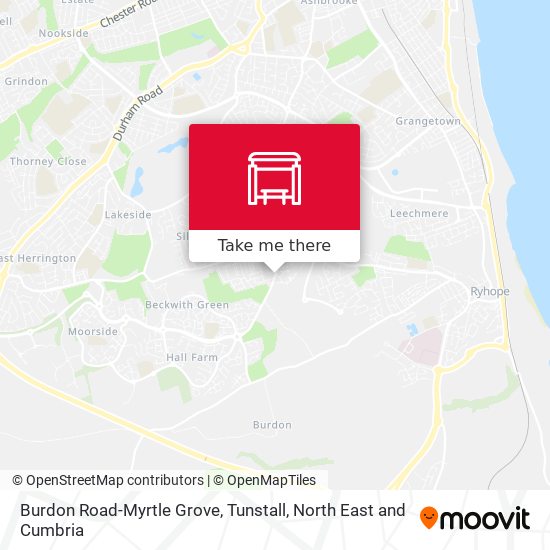 Burdon Road-Myrtle Grove, Tunstall map