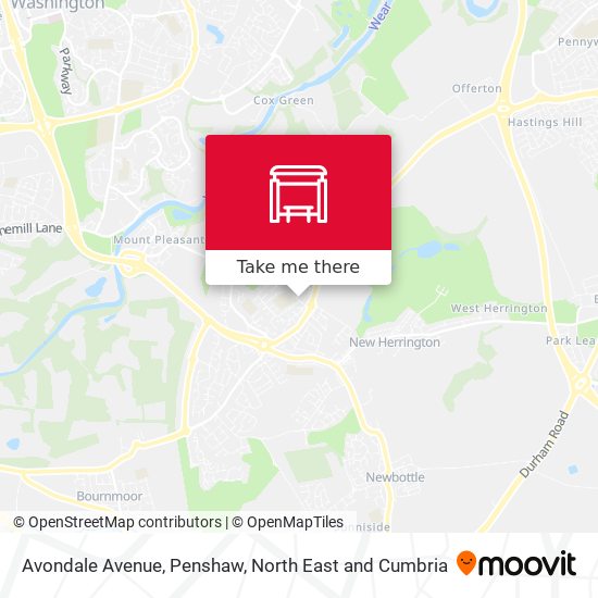 Avondale Avenue, Penshaw map