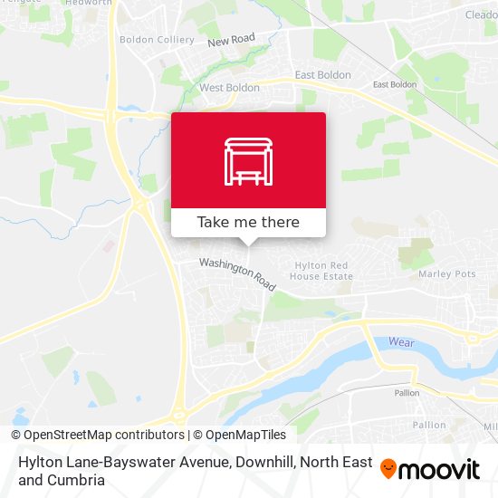Hylton Lane-Bayswater Avenue, Downhill map