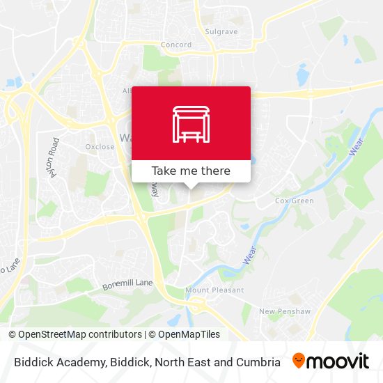 Biddick Academy, Biddick map