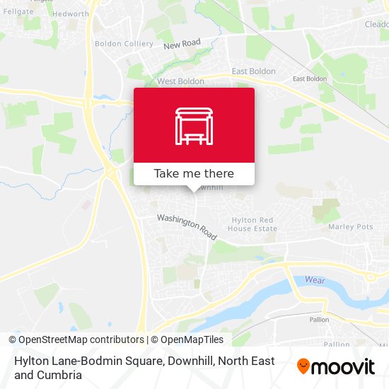 Hylton Lane-Bodmin Square, Downhill map