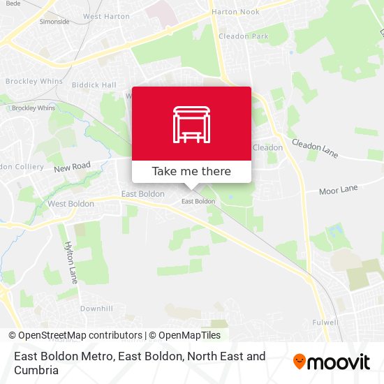 East Boldon Metro, East Boldon map