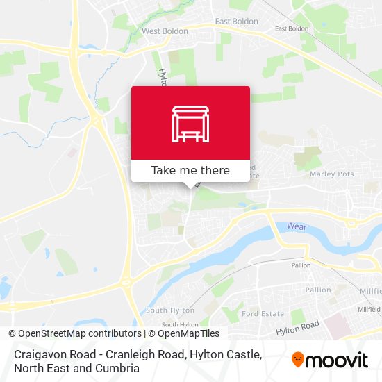 Craigavon Road - Cranleigh Road, Hylton Castle map