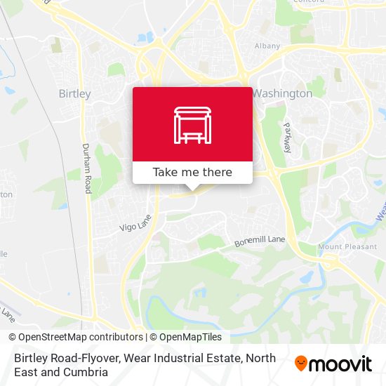 Birtley Road-Flyover, Wear Industrial Estate map
