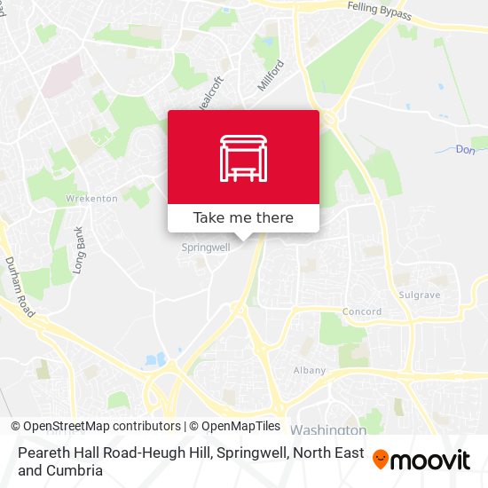 Peareth Hall Road-Heugh Hill, Springwell map