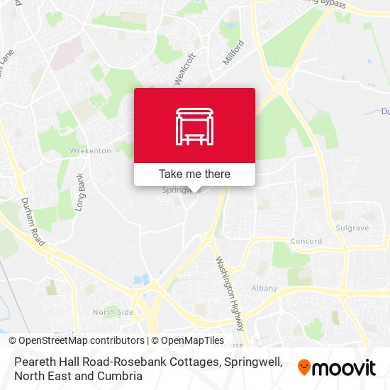 Peareth Hall Road-Rosebank Cottages, Springwell map