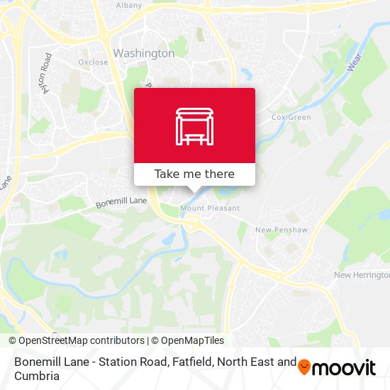 Bonemill Lane - Station Road, Fatfield map