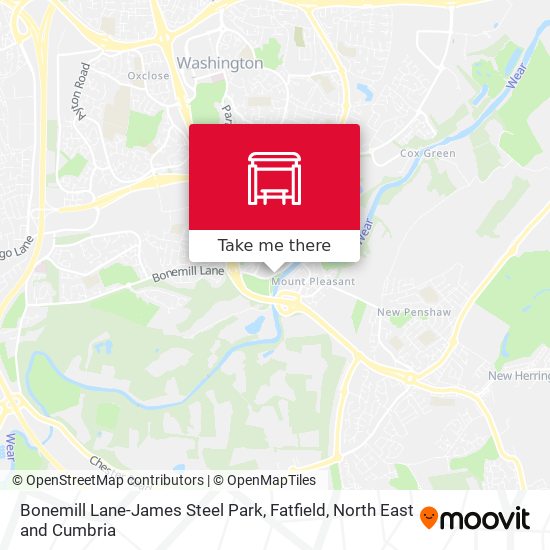 Bonemill Lane-James Steel Park, Fatfield map
