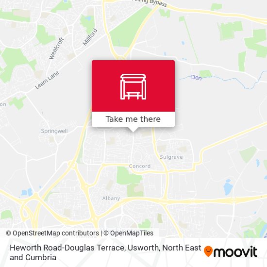 Heworth Road-Douglas Terrace, Usworth map