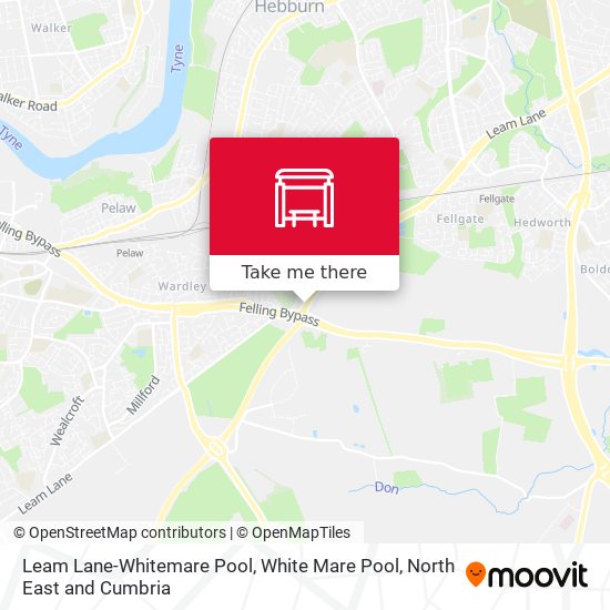 Leam Lane-Whitemare Pool, White Mare Pool map