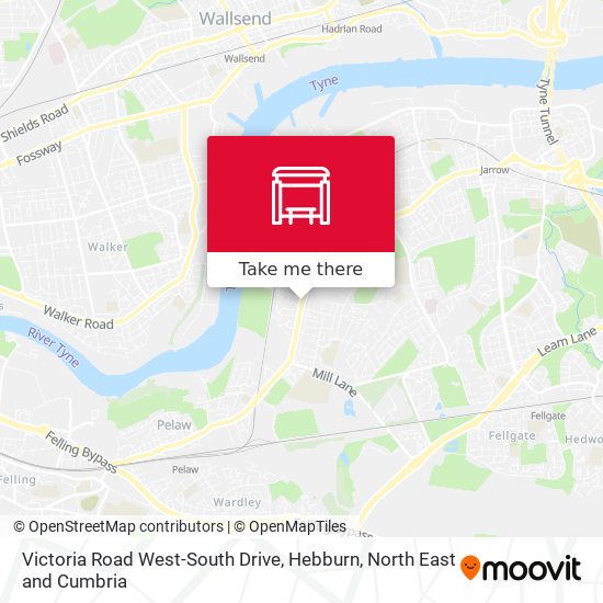 Victoria Road West-South Drive, Hebburn map