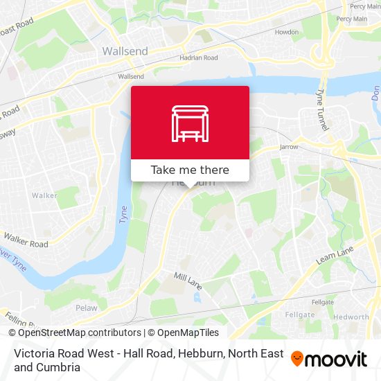 Victoria Road West - Hall Road, Hebburn map
